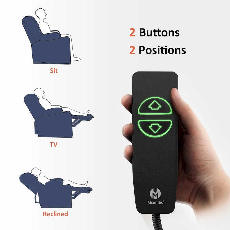 MCombo Electric Power Recliner Chair with Heat and Massage, Fabric 6079/PR670