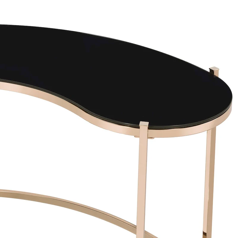 Allade Modern Gold 44-inch Glass Computer Desk by Furniture of America