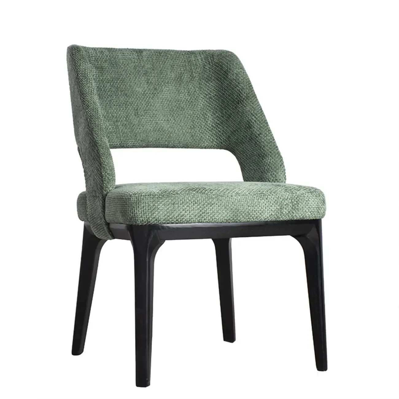 Modern Green Cotton Linen Upholstered Dining Chair