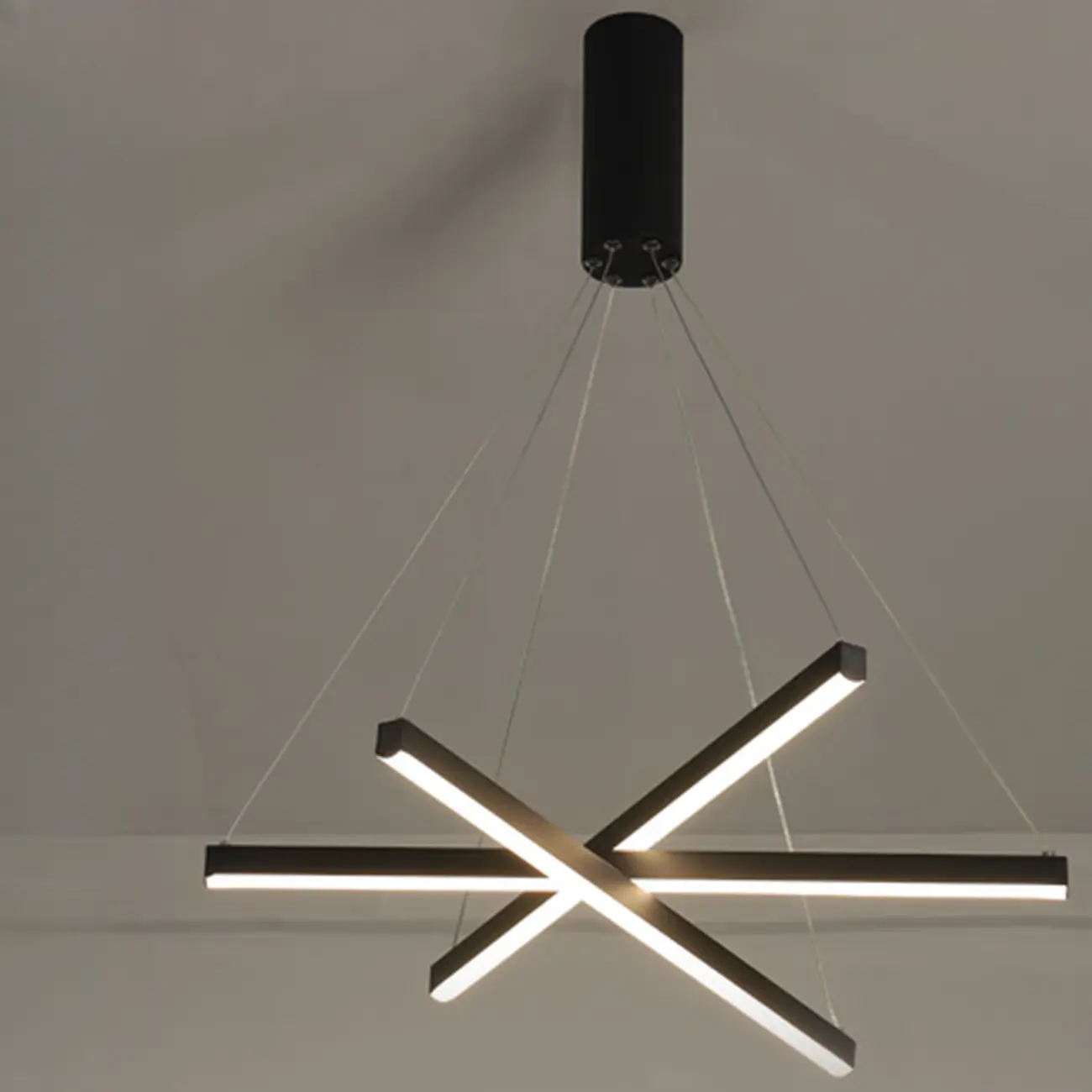 Modern Geometric Linear Sputnik Chandelier