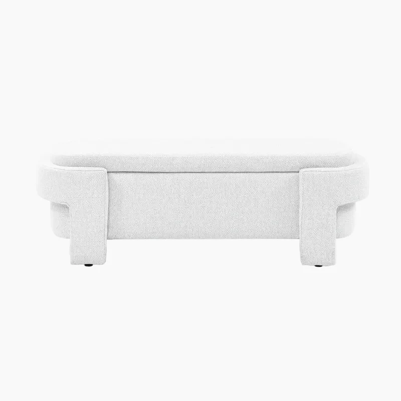 Linen Fabric Upholstered Bench with Large Storage Space - 51.5L x 20.5W x 17H
