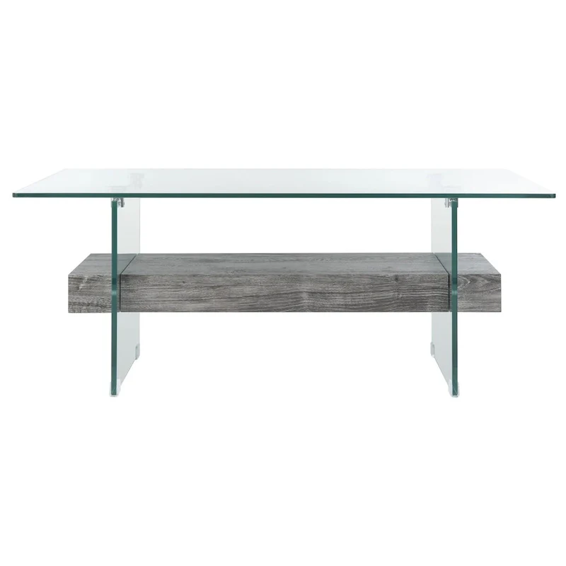 Modern Glass Coffee Table - 43.3 x 23.6 x 16.5