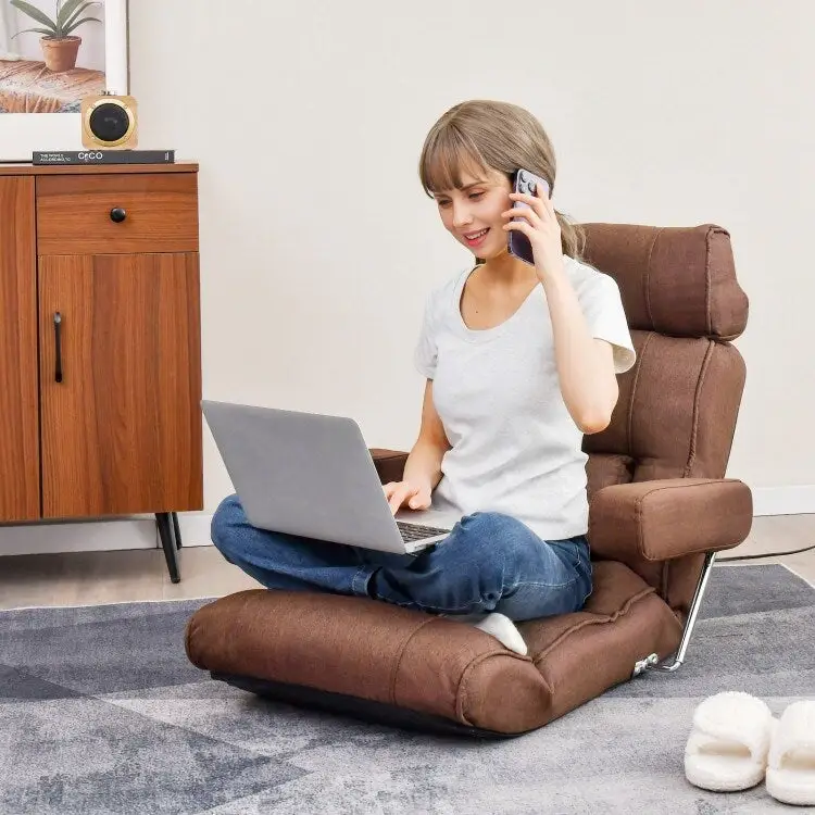 Adjustable Folding Sofa Chair with 6 Position Stepless Back - 31.5x 28.5 x 29.5