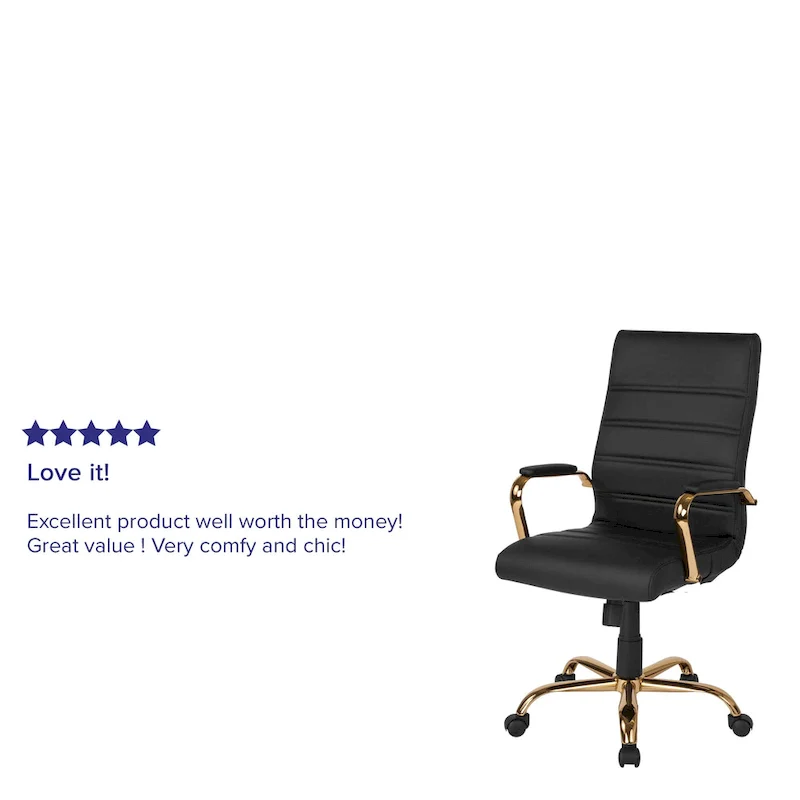 High Back LeatherSoft Executive Swivel Office Chair with Chrome Base