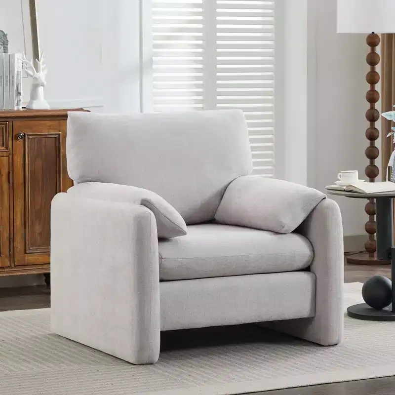 Hyleory Corduroy Oversized Accent Chair, Sofa Chair with Large Seat and Wide Armrests, Modern Armchair Reading Chairs for Bedroom Living Room