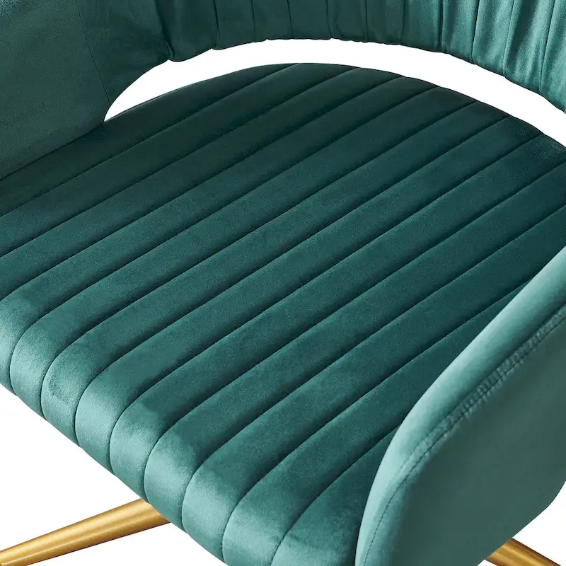 Modern Gold Office Chair Velvet Task Chair Swivel Height Adjustable Computer Chair