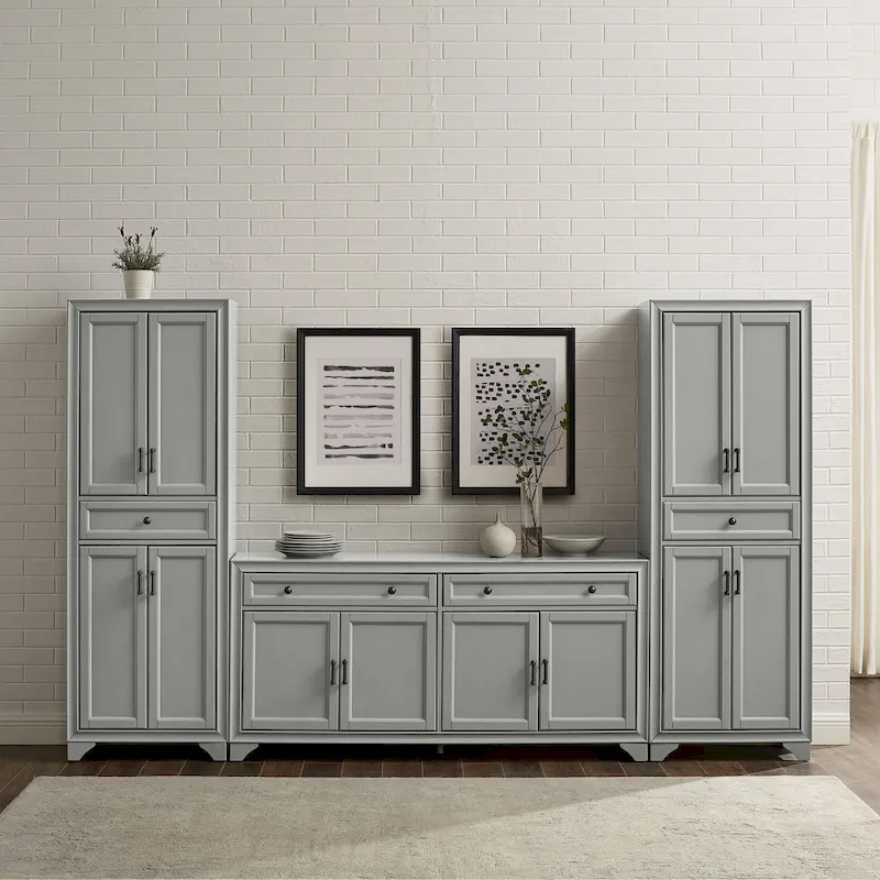 Crosley Tara 3-piece Sideboard and Pantry Set - 15x108.5x67.75