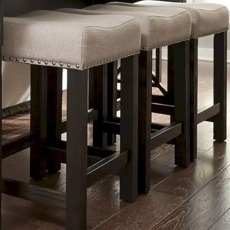 Charcoal and Ash Upholstered Console Stool