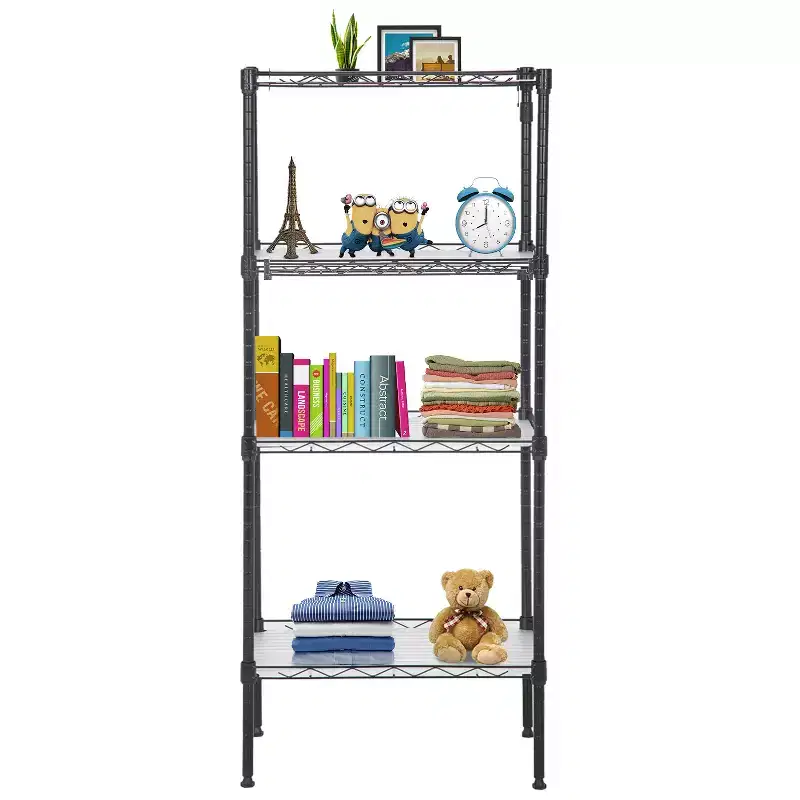 BestMassage 4-Tier Shelving Storage Shelves Garage Shelving Adjustable Shelf Total Bearing Capacity Multi-Functional Use for Home Office