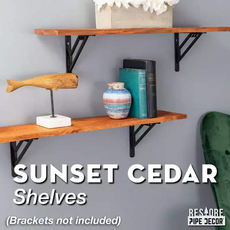 RESTORE Sunset Cedar 36 in. Wood Shelf (Wood Only) by Pipe Decor