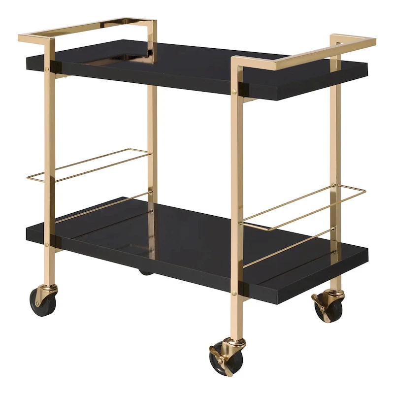 White and Gold 2-Tier Serving Cart
