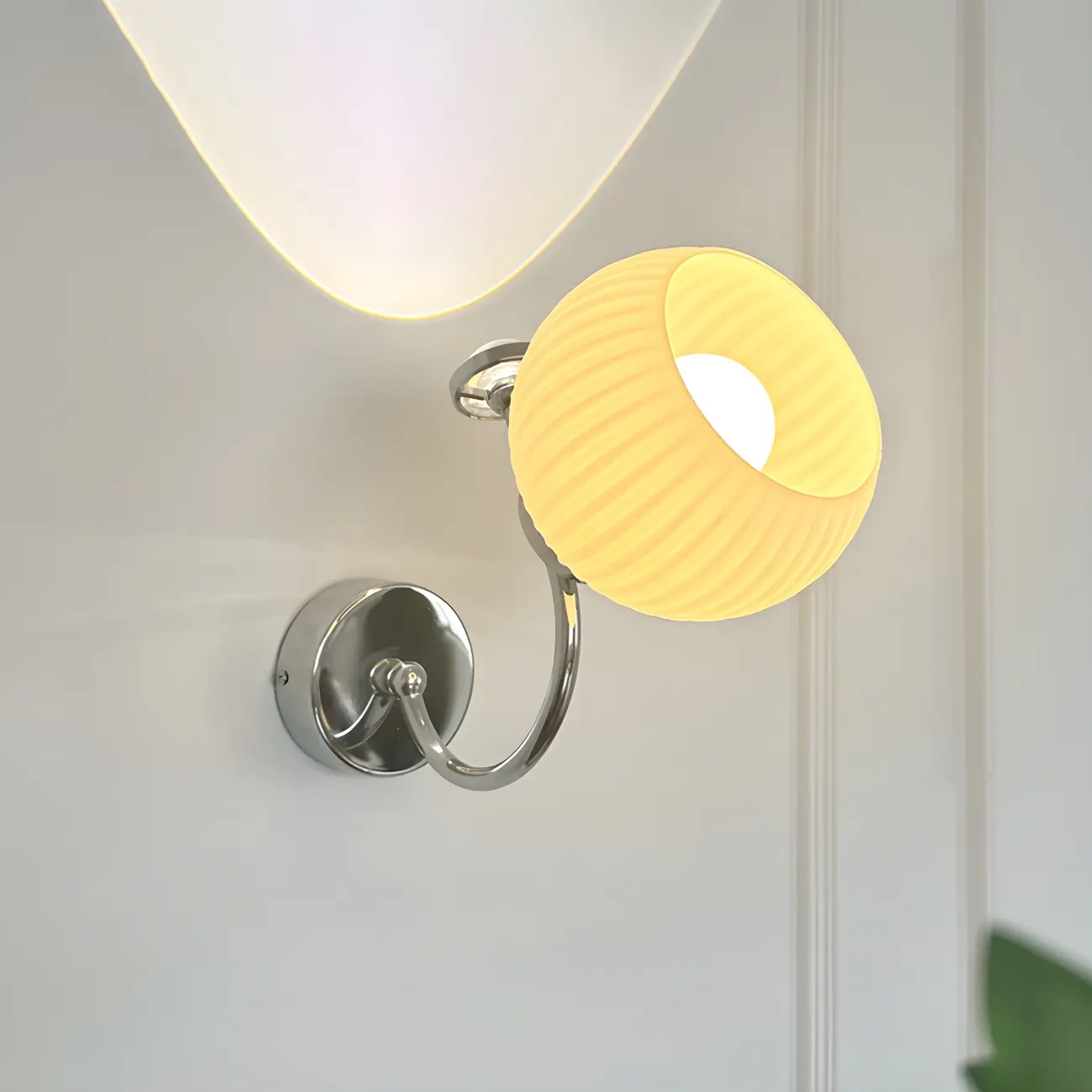 2-Light Small Globe Glass LED Wall Sconce for Bedroom Decor