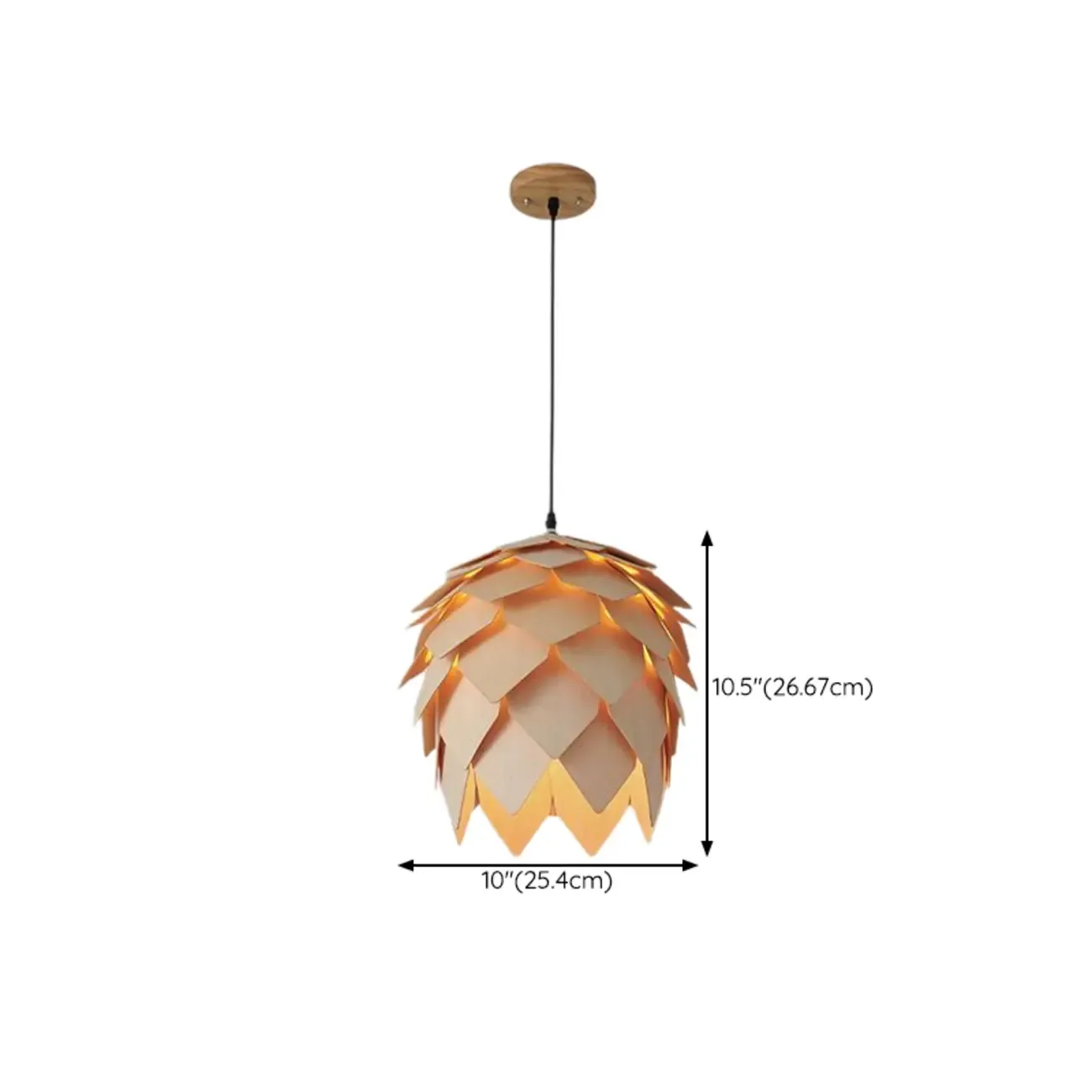 Exquisite Solid Wood Pine Cone Pendant Light Hanging Lamp