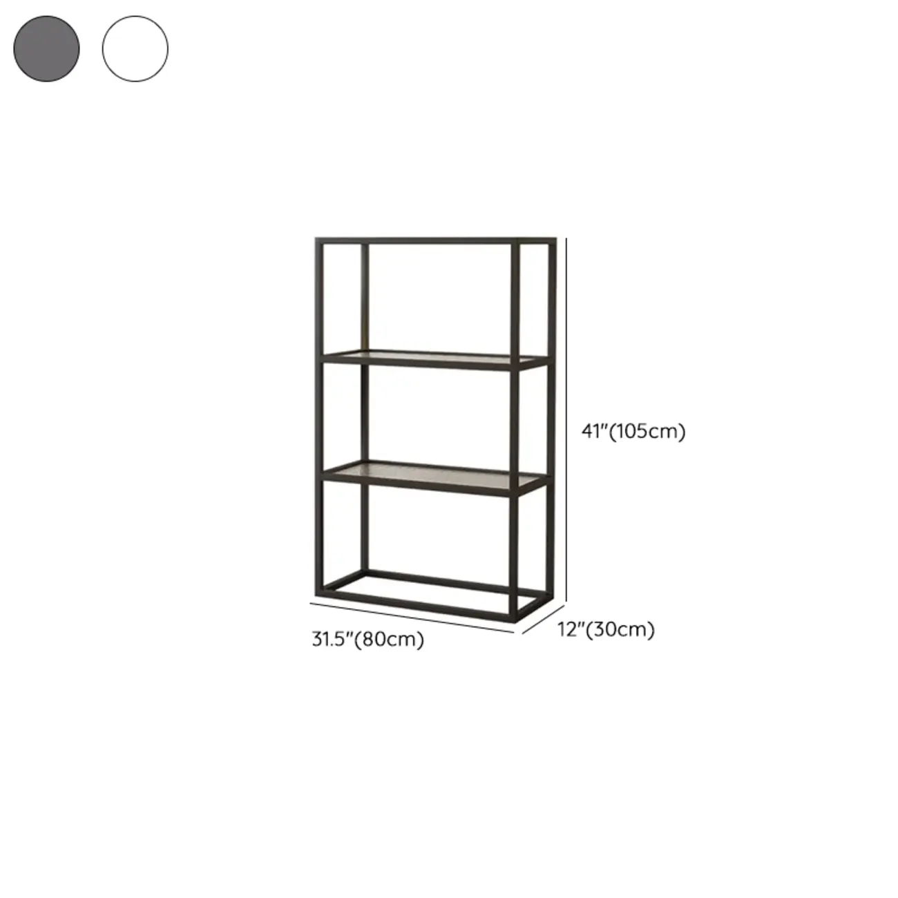 Modern Cube Open Metal Frame Black Bookcase