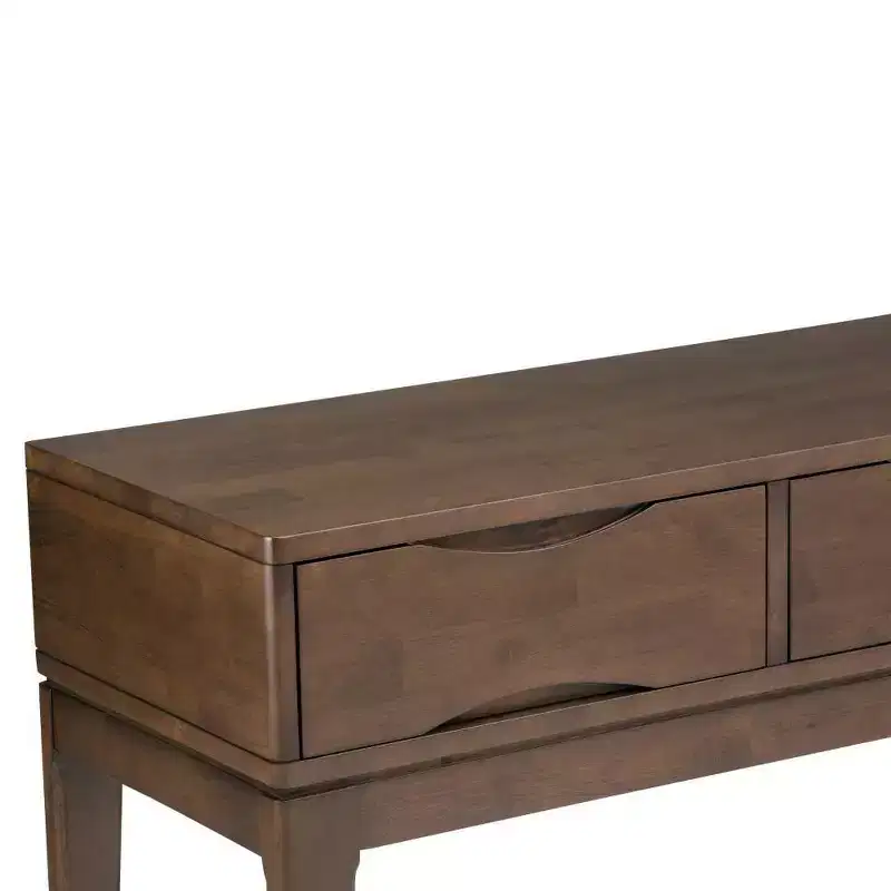 Walnut Brown Console Table with 3 Drawers, Mid-Century Style, for 1