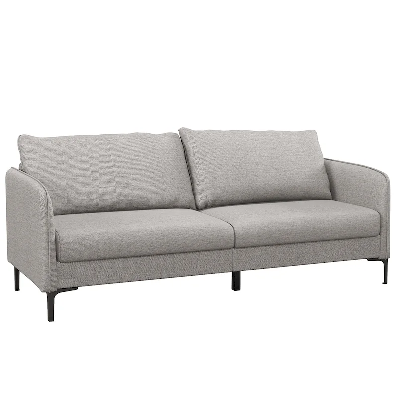 76-Inch Upholstered Loveseat Sofa with Metal Legs – Grey