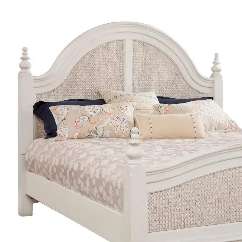 Roanoke Dove White Woven Panel Bed