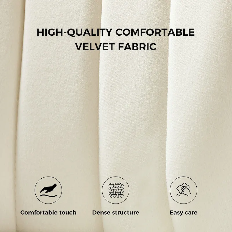 Velvet Upholstered Tufted Back Dining Chair with Metal Legs