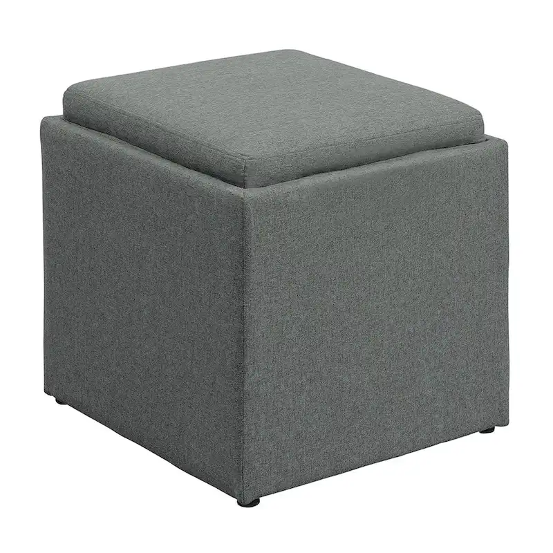 Single Ottoman with Stool and Reversible Tray