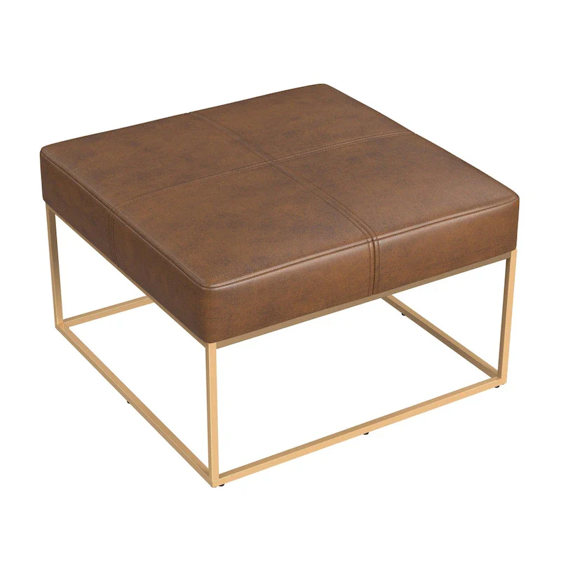 HomePop Square Metal Frame Ottoman