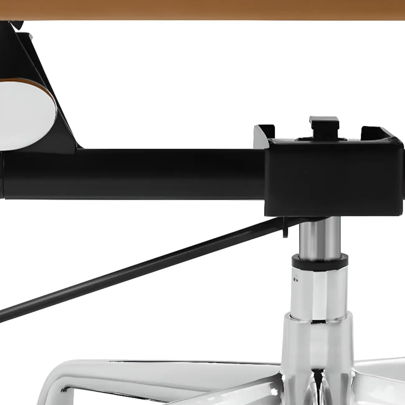 Modern Silver Metal White Leather Swivel Office Chair