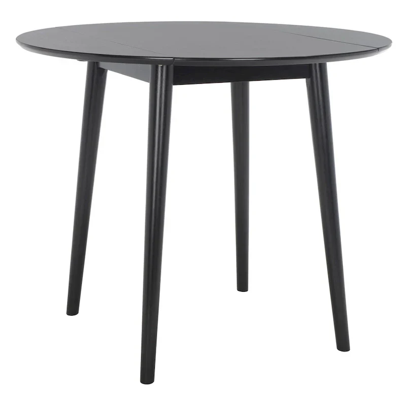 Dark Wood Folding Round Dining Table - Seats 2-4