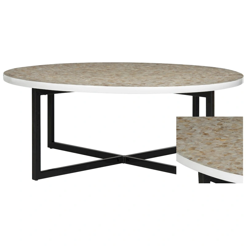 SAFAVIEH Marharita Cream Coffee Table - 39.8  x 39.8  x 15.4  - 40Wx40Dx15H