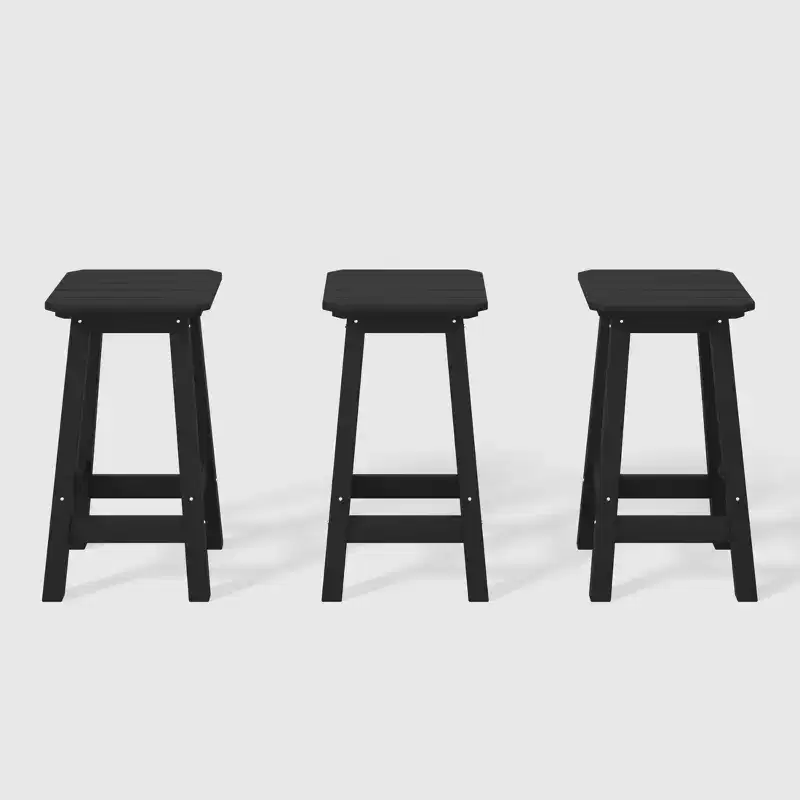 WestinTrends Malibu 24 All Weather Hdpe Outdoor Patio Square Backless Counter Stool (Set of 3)