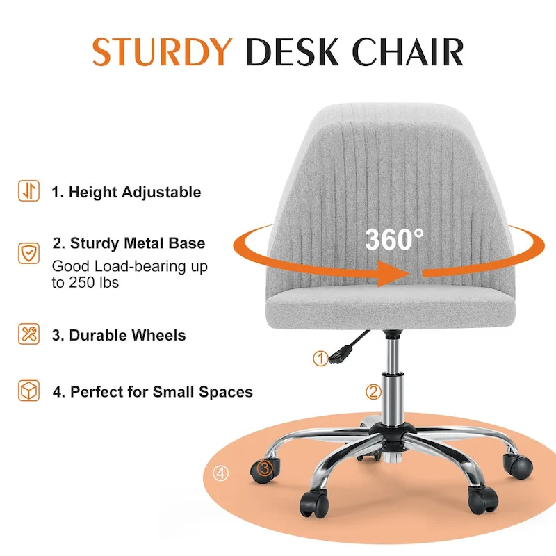 Adjustable Swivel Office Desk Chair with Wheels