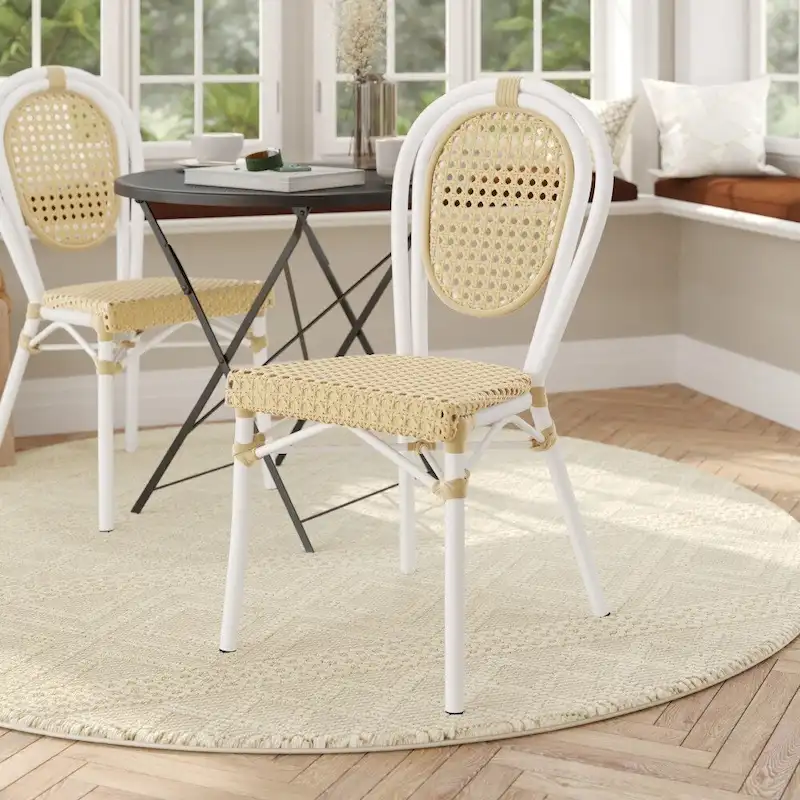 All-Weather Commercial Paris Chair with Metal Frame - N/A