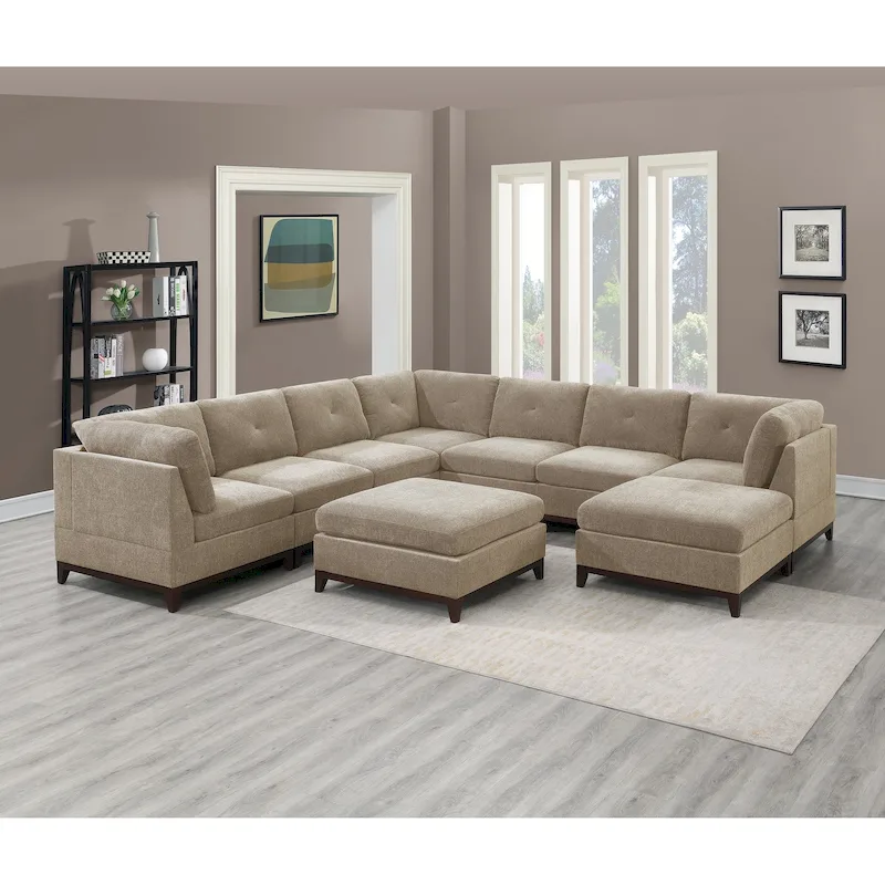 Camel Chenille Sectional Modular