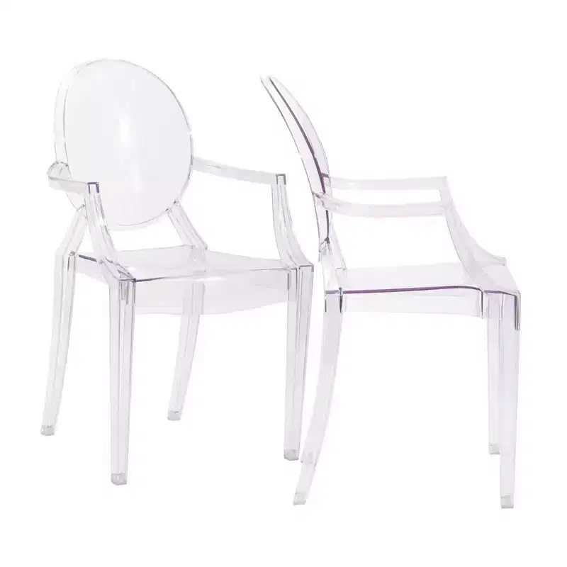 Set of 2 Casper Dining Armchairs Clear - Modway