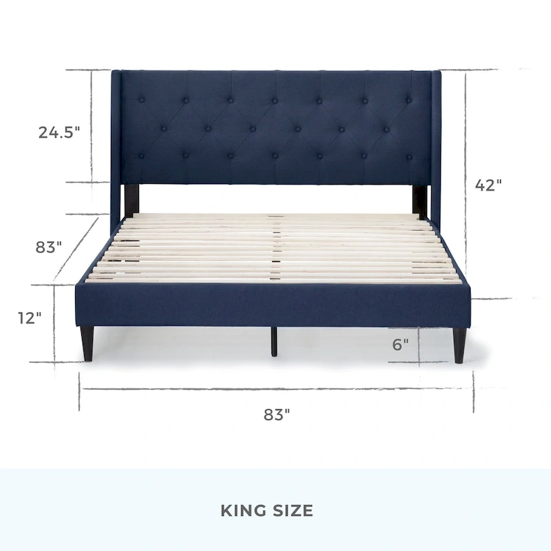 Brookside Isabelle Button Tufted Wingback Upholstered Bed