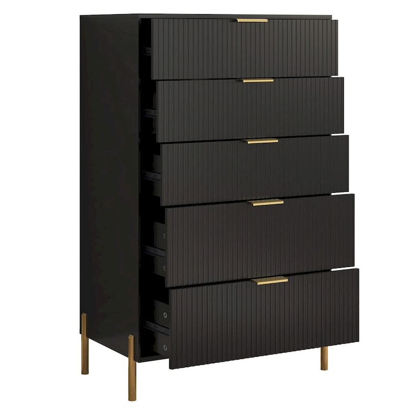 Modern 30  5-Drawer Chest with Metal Handles