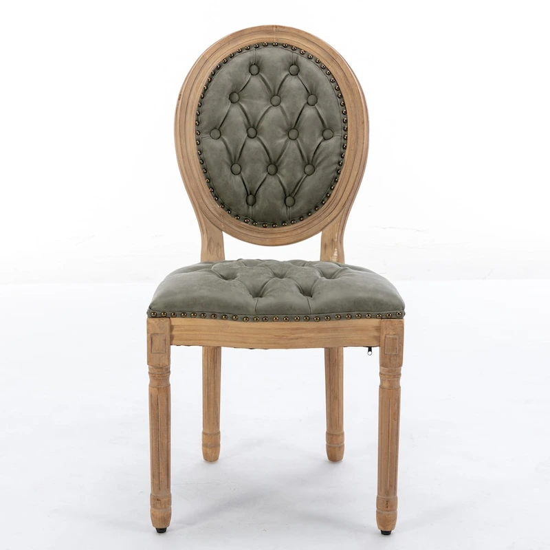 Set of 2 French Style Solid Wood Dining Chair with Nailhead