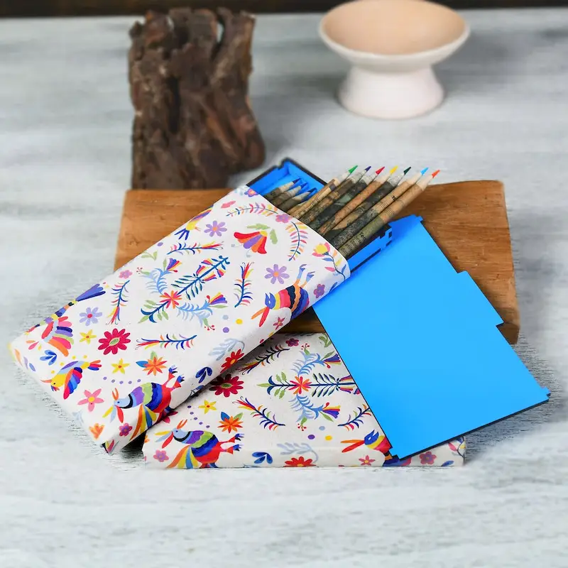 Novica Handmade Otomi Colors Recycled Paper Colored Pencils (Set Of 12)