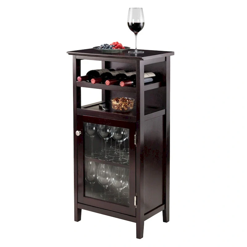 Wine Cabinet, Espresso - 19.13 x 12.72 x 37.48 inches