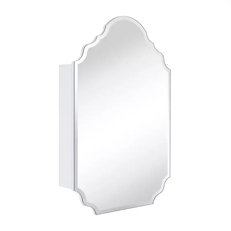 TEHOME Velora 20 in. W x 30 in. H Novelty/Specialty Irregular Arched Metal Beveled Frameless Medicine Cabinet with Mirror