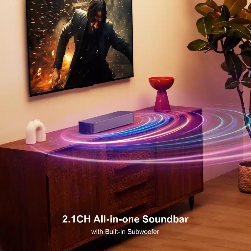 ULTIMEA Solo B30 Pro 2.1ch Sound Bar for TV,Built-in Subwoofer,APP Control,120W,Soundbar with Bluetooth,AUX/OPT/USB
