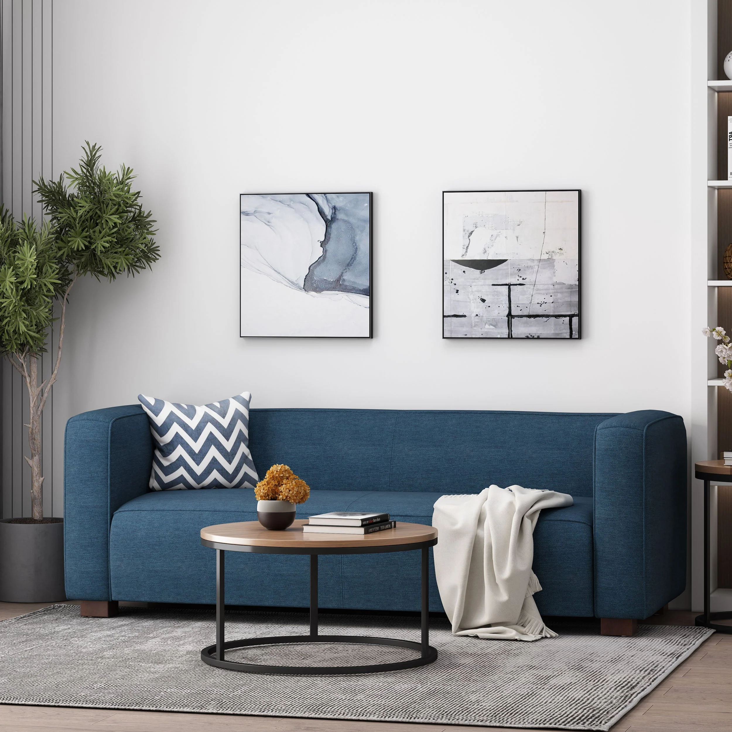 Pamsha Contemporary Fabric Upholstered Loveseat