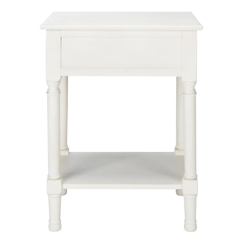 1-Drawer Lower Shelf Nightstand Accent Table - 19  W x 15.8  L x 26  H - 19Wx16Dx26H