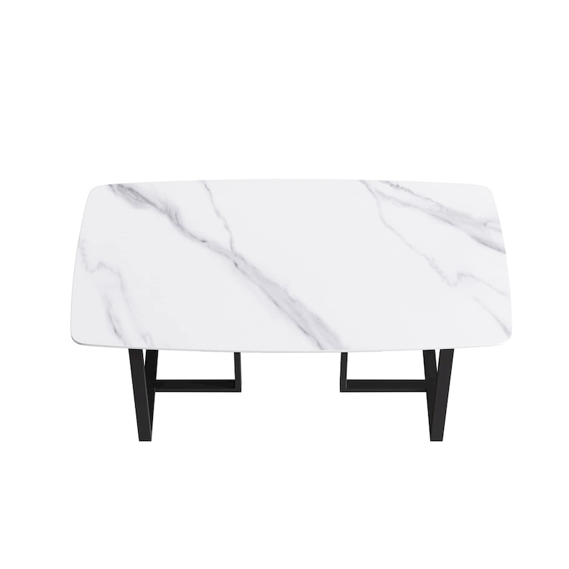 63 inch Modern White Rectangular Dining Table