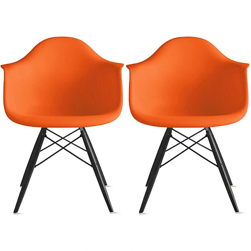 Molded Shell Eiffel Dining Arm Chair (Set of 2)