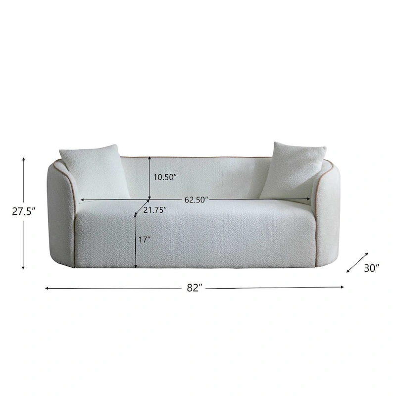 Christopher Knight Home - Tonson 82  Boucle Curved 3-Seater Sofa