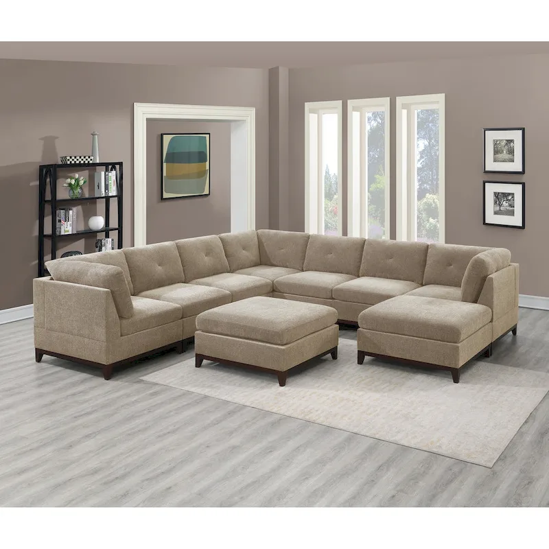 Camel Chenille Sectional Modular