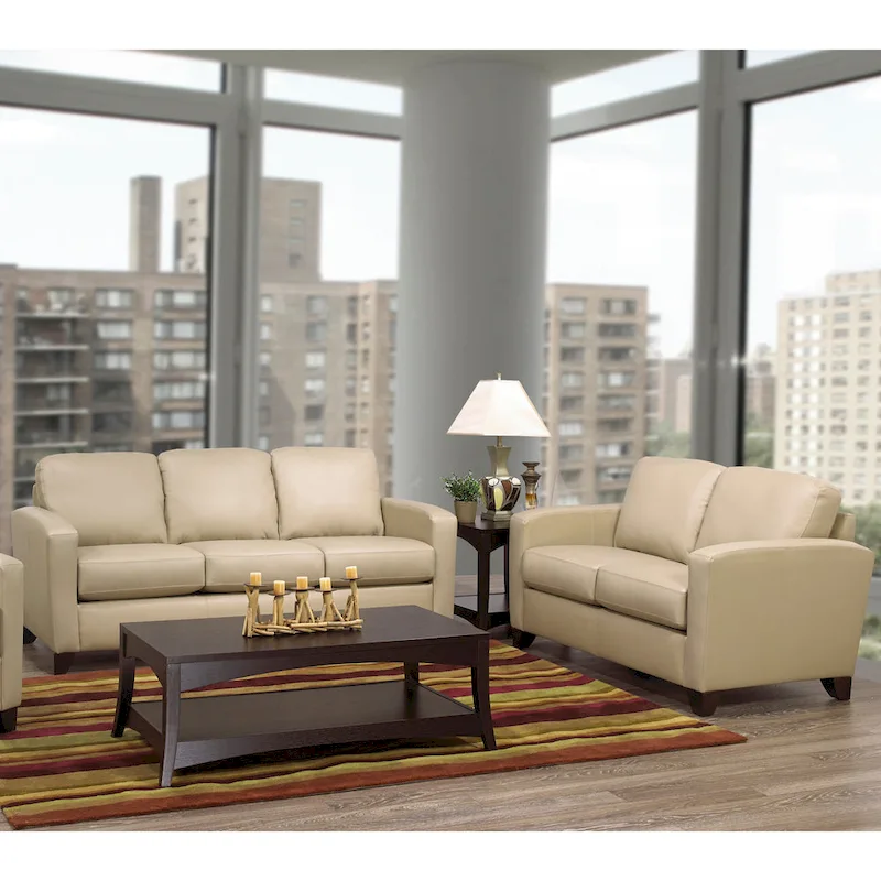Bryce Italian Top Grain Leather Sofa and Loveseat Set