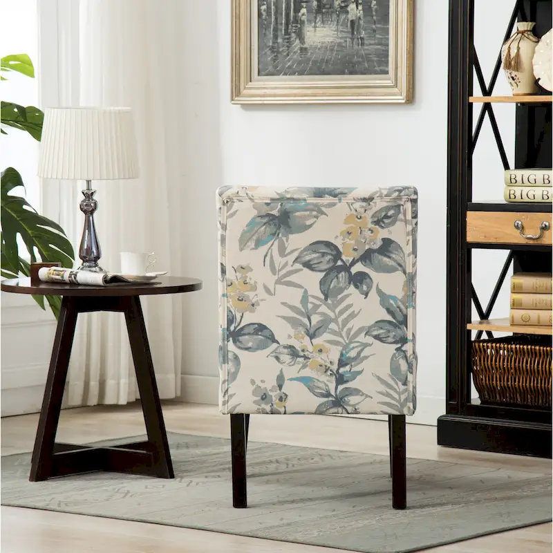 Blue Leaves 29.13  Upholstered Accent Chair