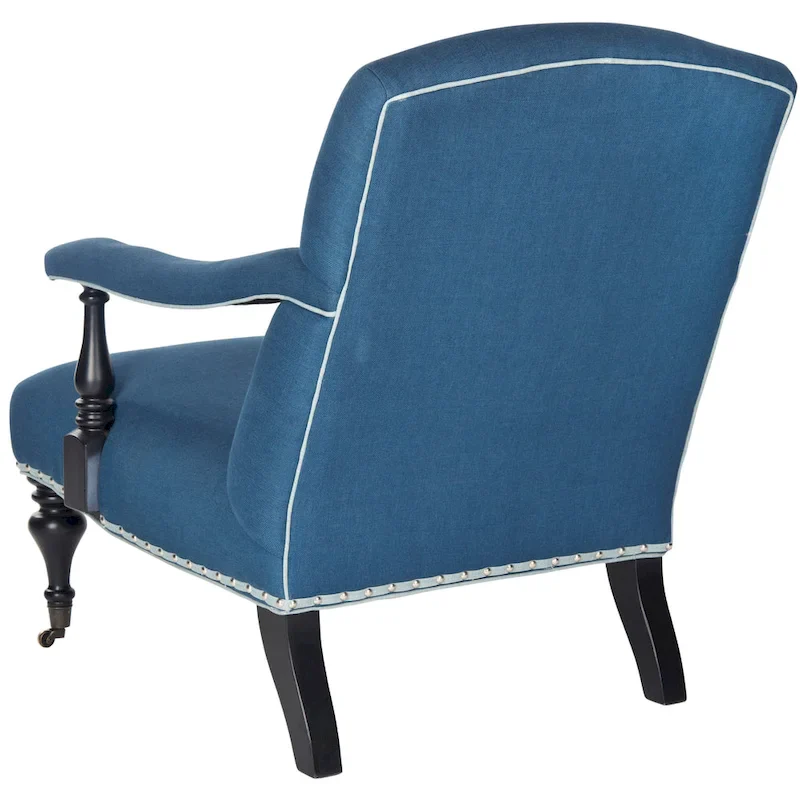 SAFAVIEH Kassie Steel Blue Arm Chair - 27.6 x 36.8 x 35 - 28Wx37Dx35H