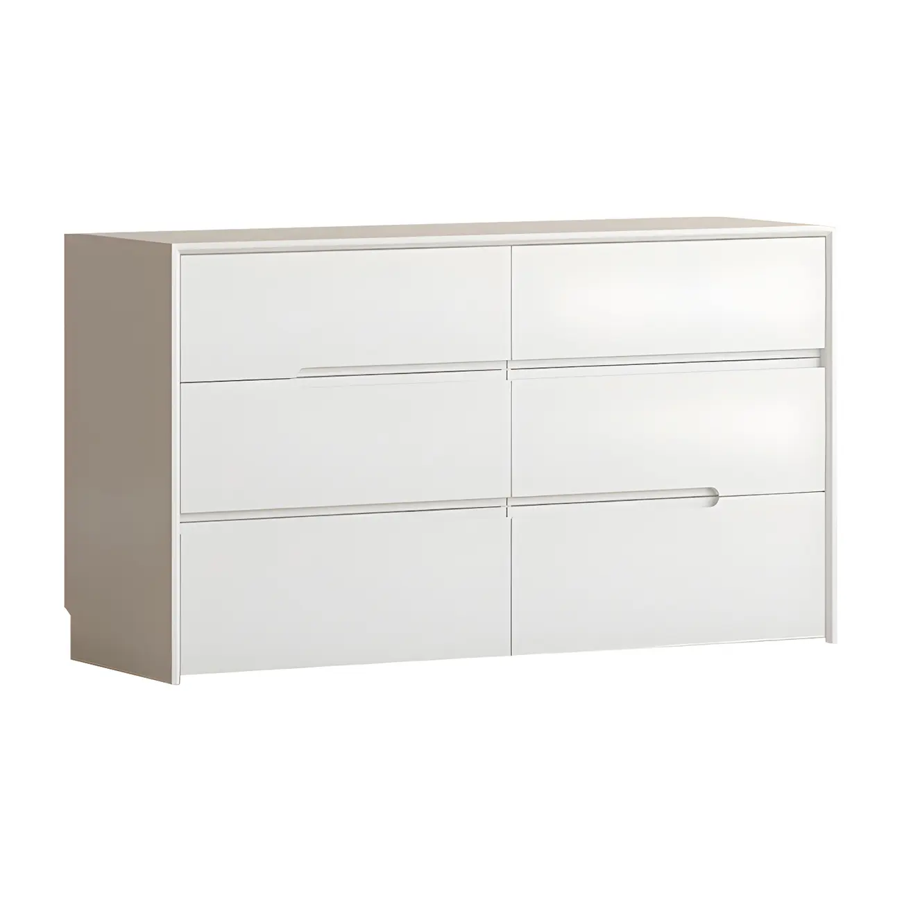 Minimalist White Wooden Dresser with Soft-Close Drawers