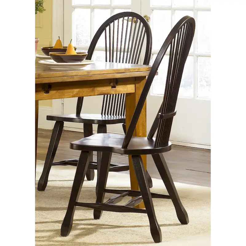 Rustic Oak Black Sheaf Back Dinette Set (5 Pieces)